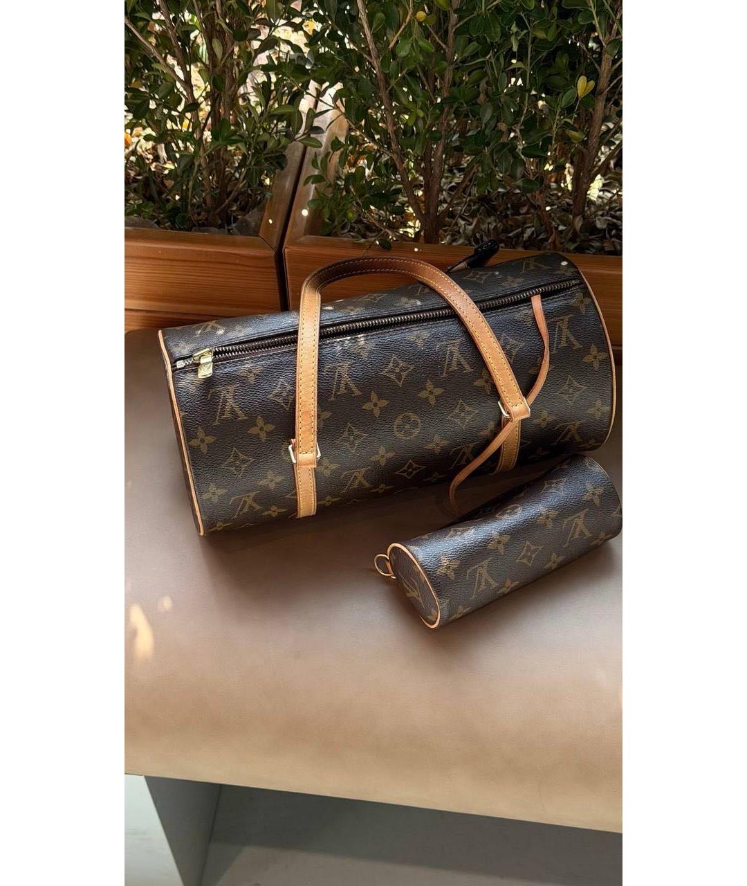 LOUIS VUITTON Коричневая сумка с короткими ручками из канвы, фото 8