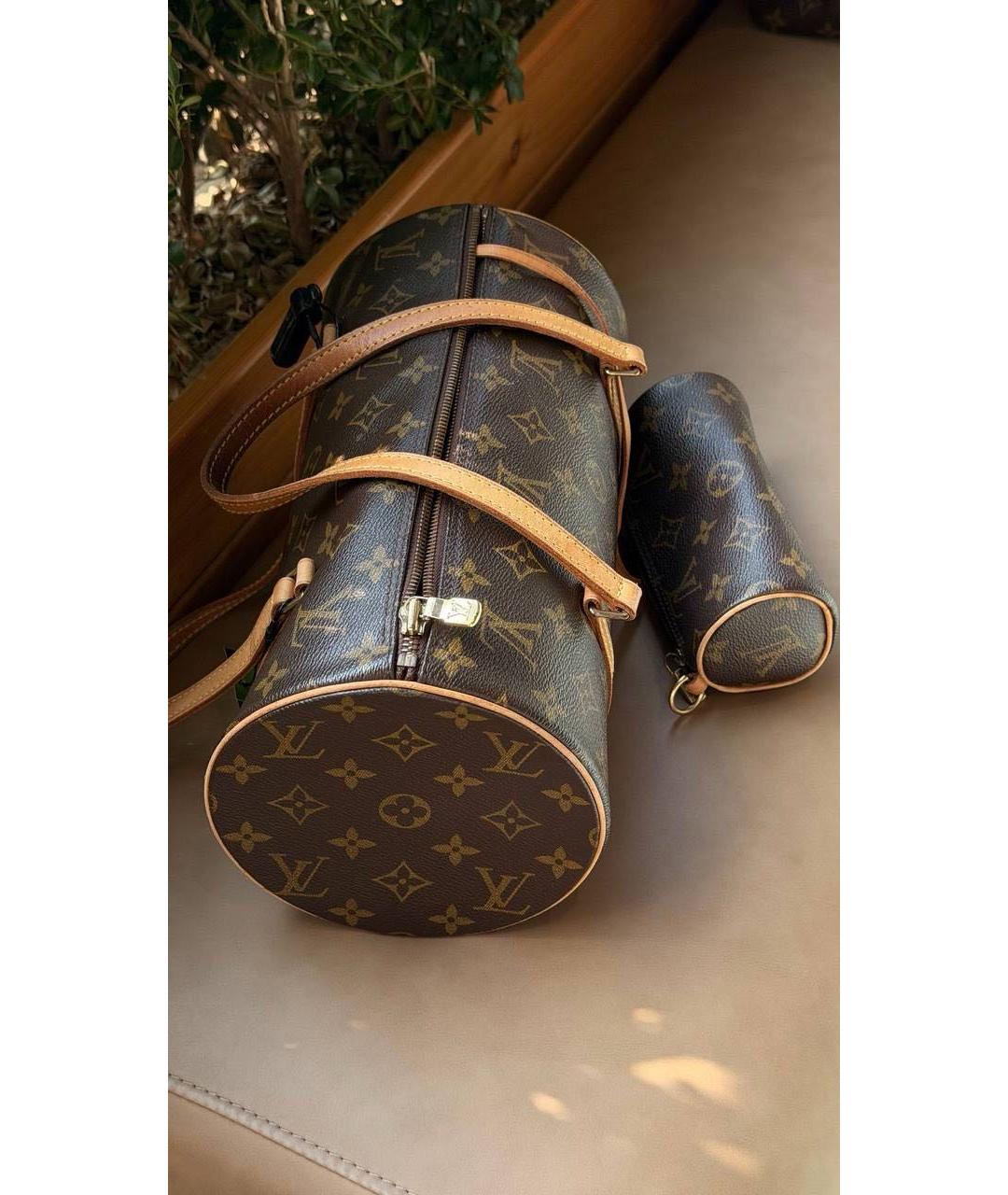 LOUIS VUITTON Коричневая сумка с короткими ручками из канвы, фото 2