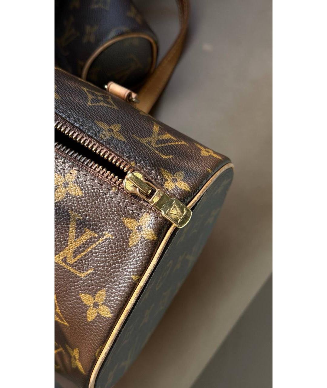 LOUIS VUITTON Коричневая сумка с короткими ручками из канвы, фото 7