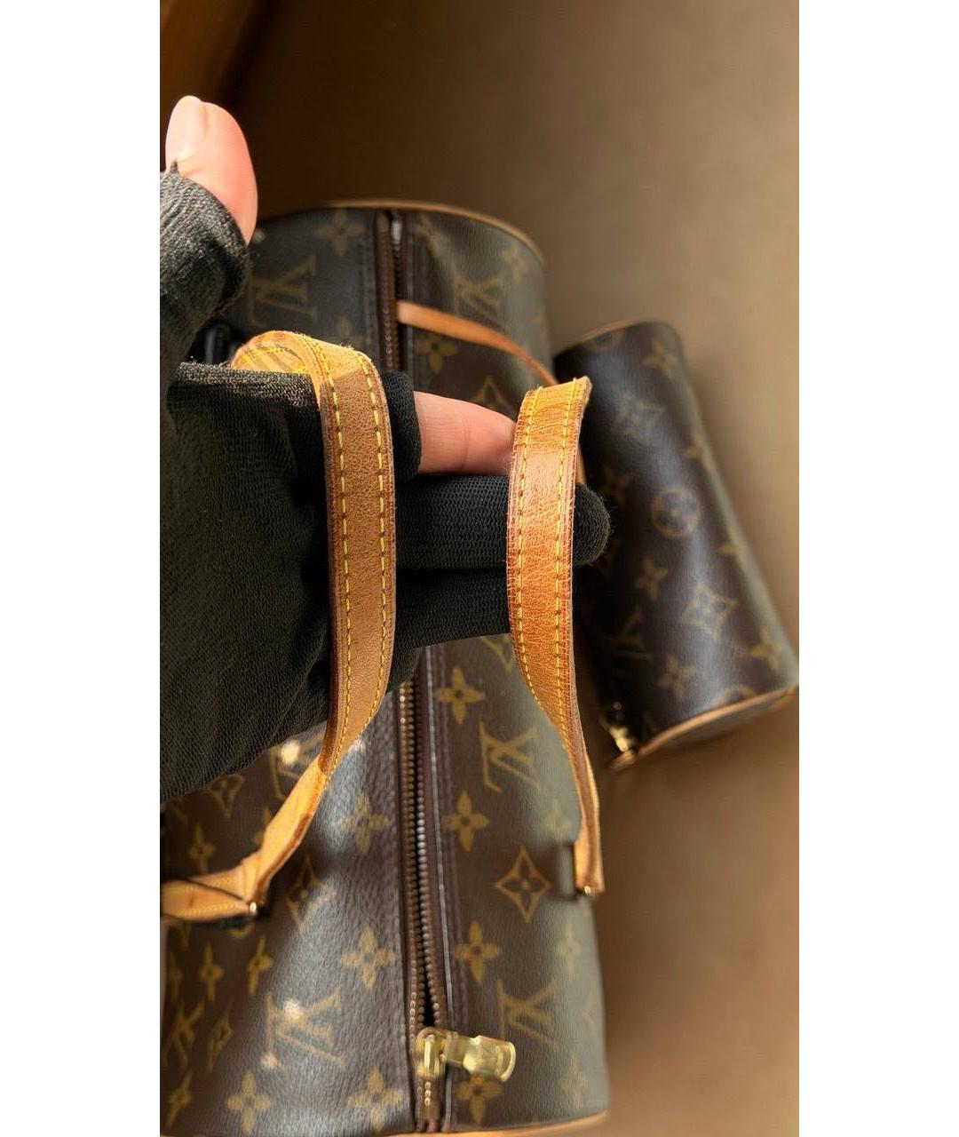 LOUIS VUITTON Коричневая сумка с короткими ручками из канвы, фото 5