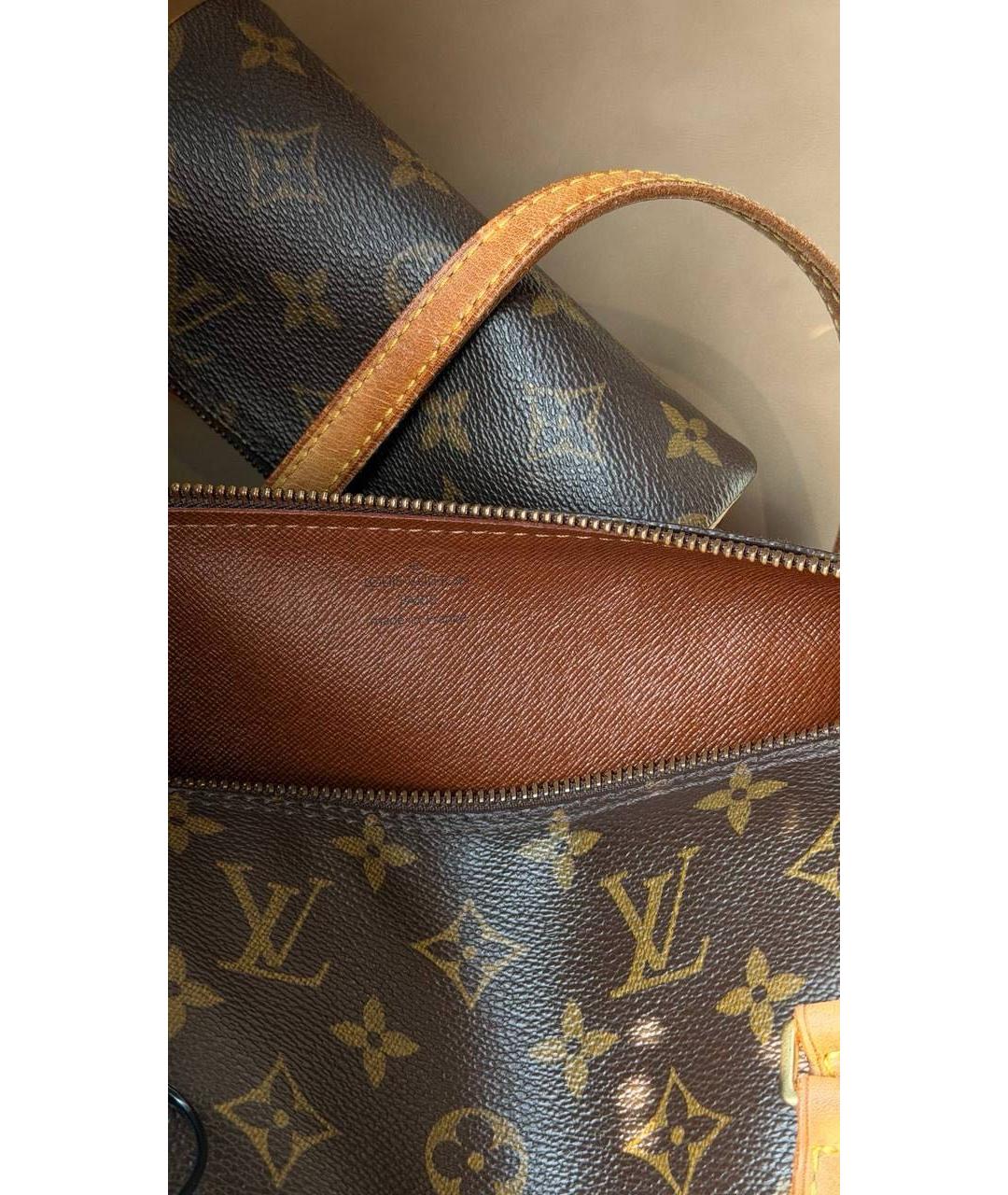 LOUIS VUITTON Коричневая сумка с короткими ручками из канвы, фото 6