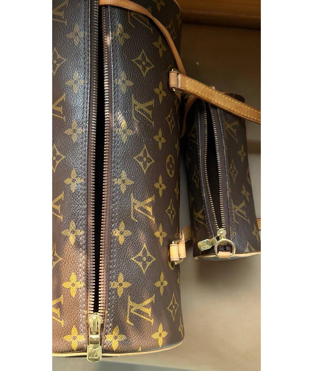 LOUIS VUITTON Коричневая сумка с короткими ручками из канвы, фото 3