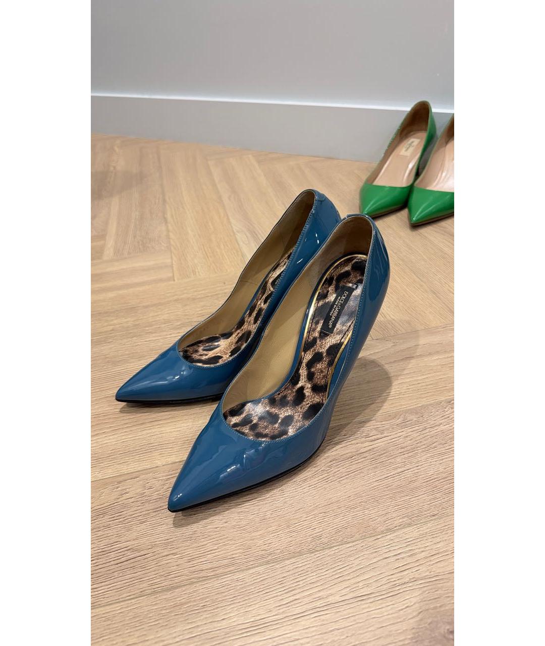 DOLCE&GABBANA Синие туфли из лакированной кожи, фото 2