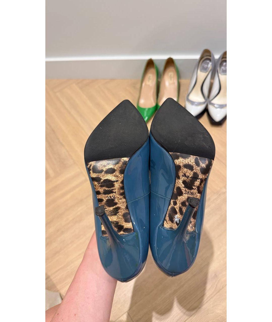 DOLCE&GABBANA Синие туфли из лакированной кожи, фото 5