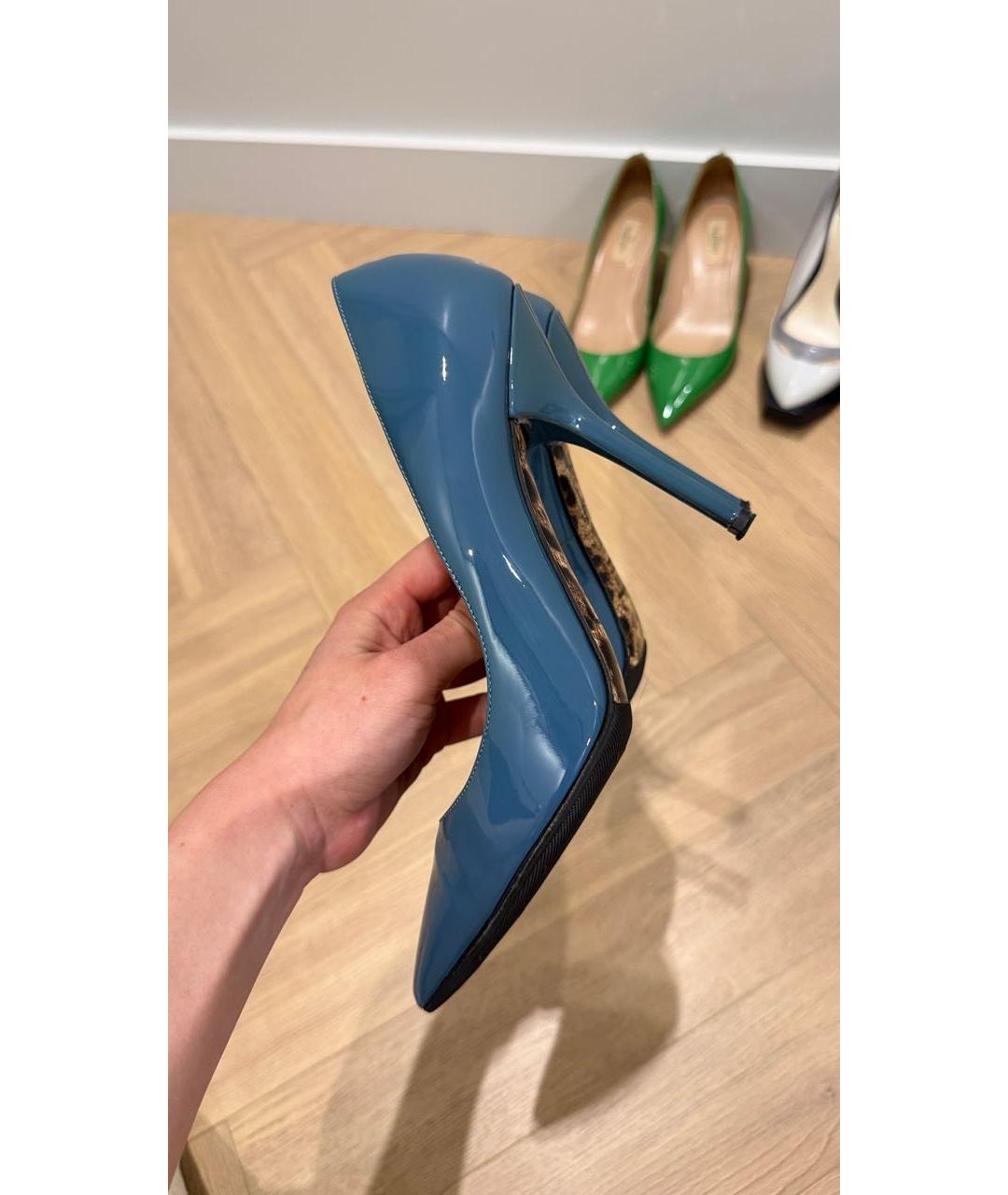 DOLCE&GABBANA Синие туфли из лакированной кожи, фото 8