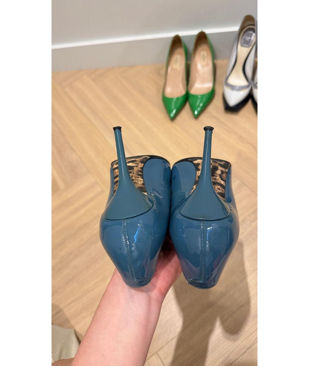 DOLCE&GABBANA Синие туфли из лакированной кожи, фото 4