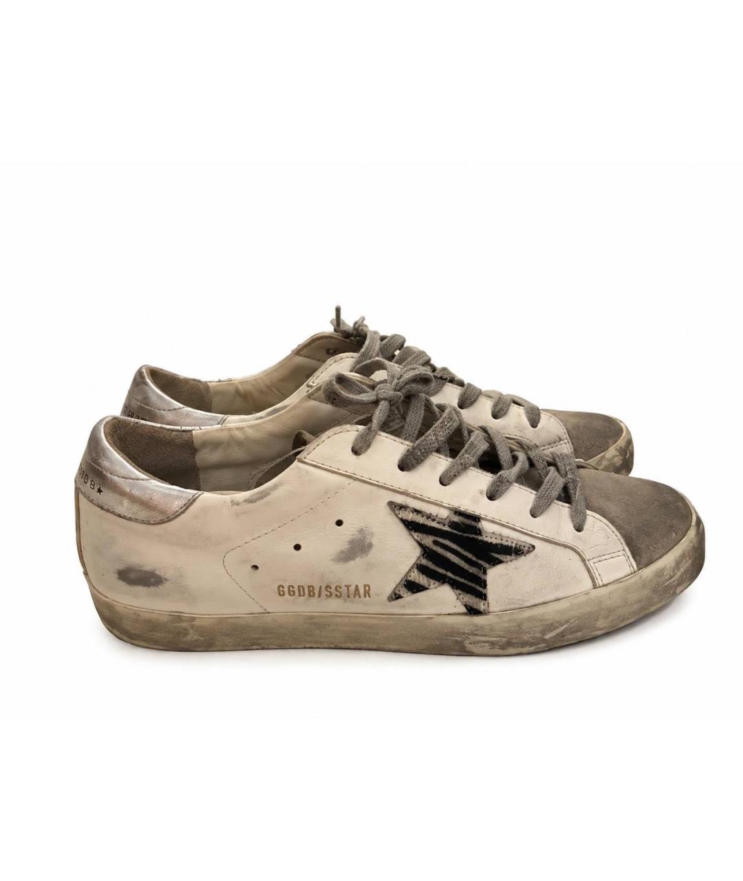 GOLDEN GOOSE Серые кожаные кеды, фото 5