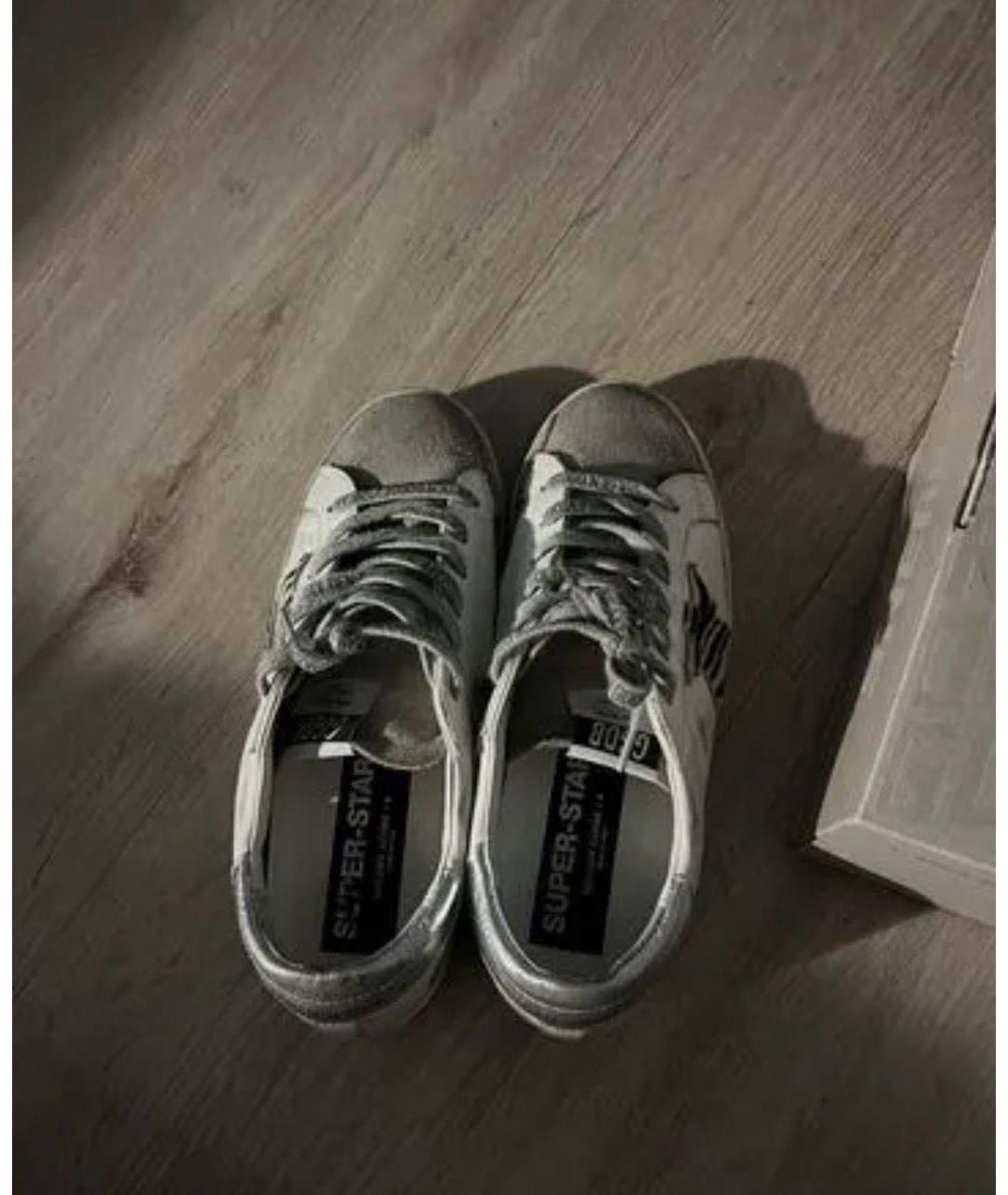 GOLDEN GOOSE Серые кожаные кеды, фото 4