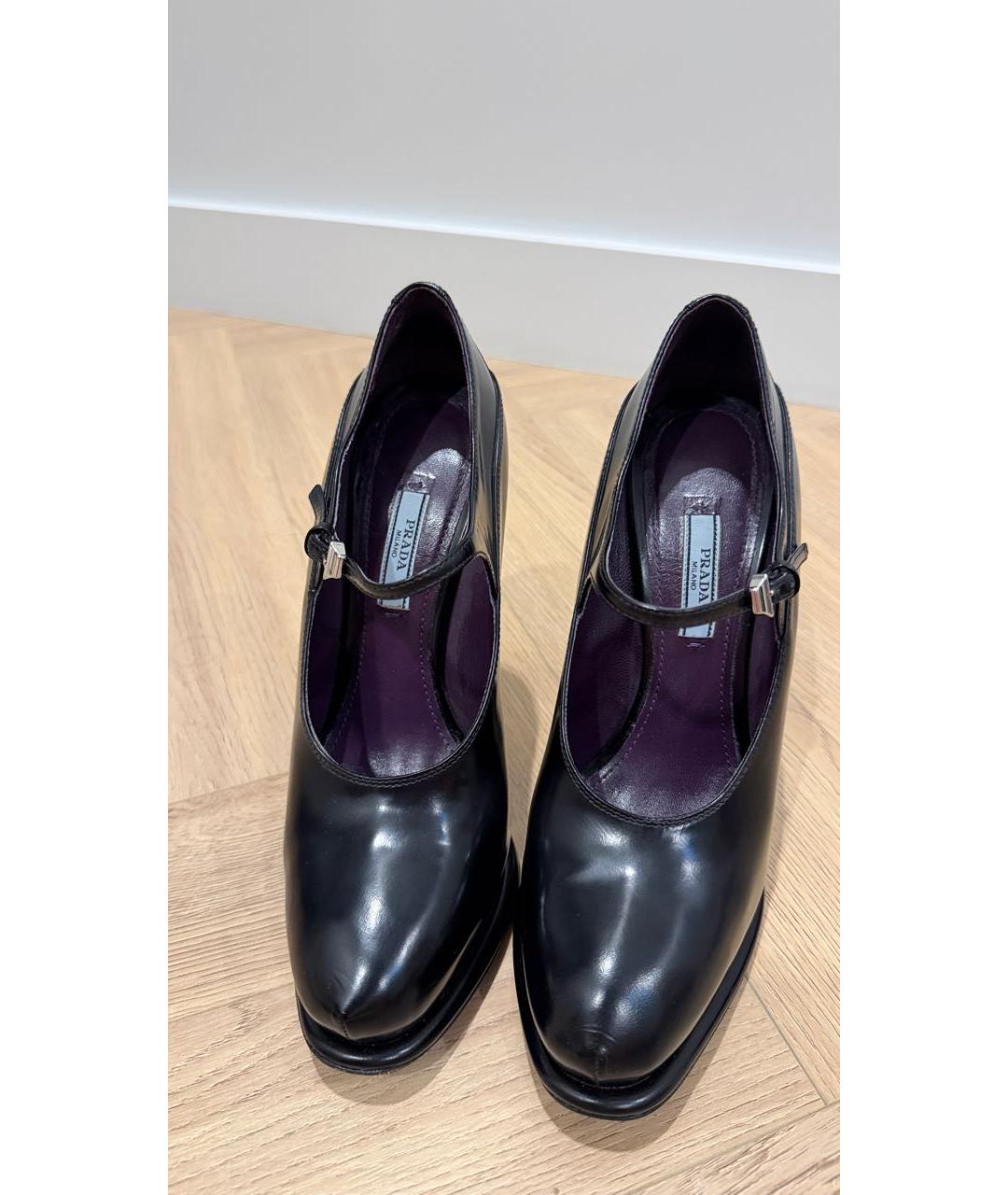 PRADA Черные кожаные туфли, фото 2