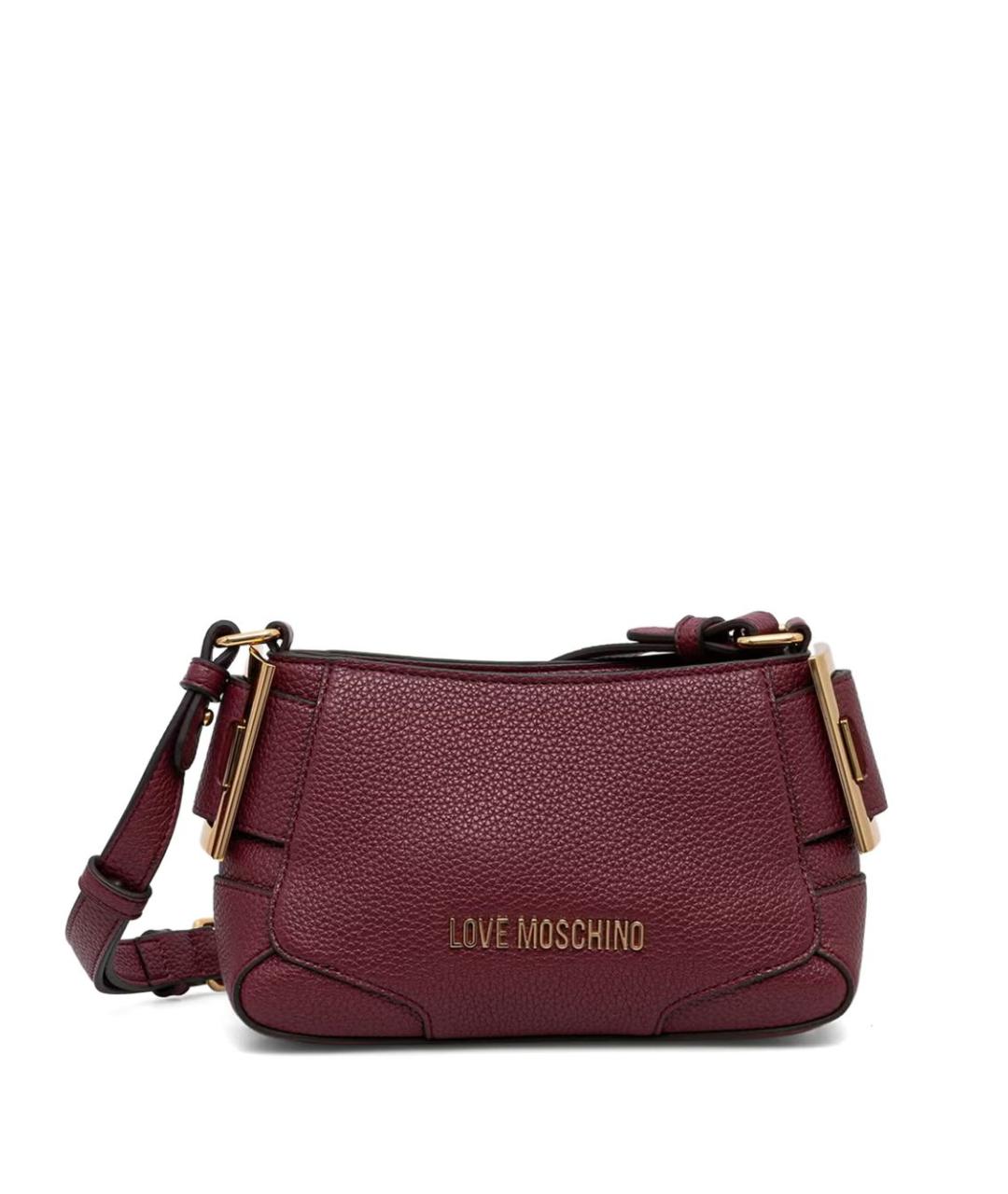 LOVE MOSCHINO Бордовая сумка через плечо из искусственной кожи, фото 1