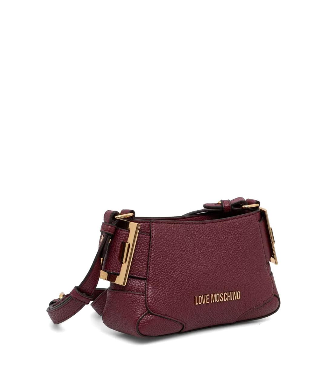 LOVE MOSCHINO Бордовая сумка через плечо из искусственной кожи, фото 2