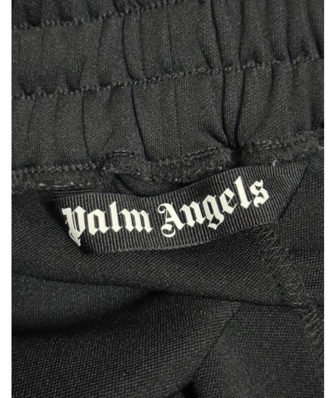 PALM ANGELS Черные шелковые повседневные брюки, фото 4
