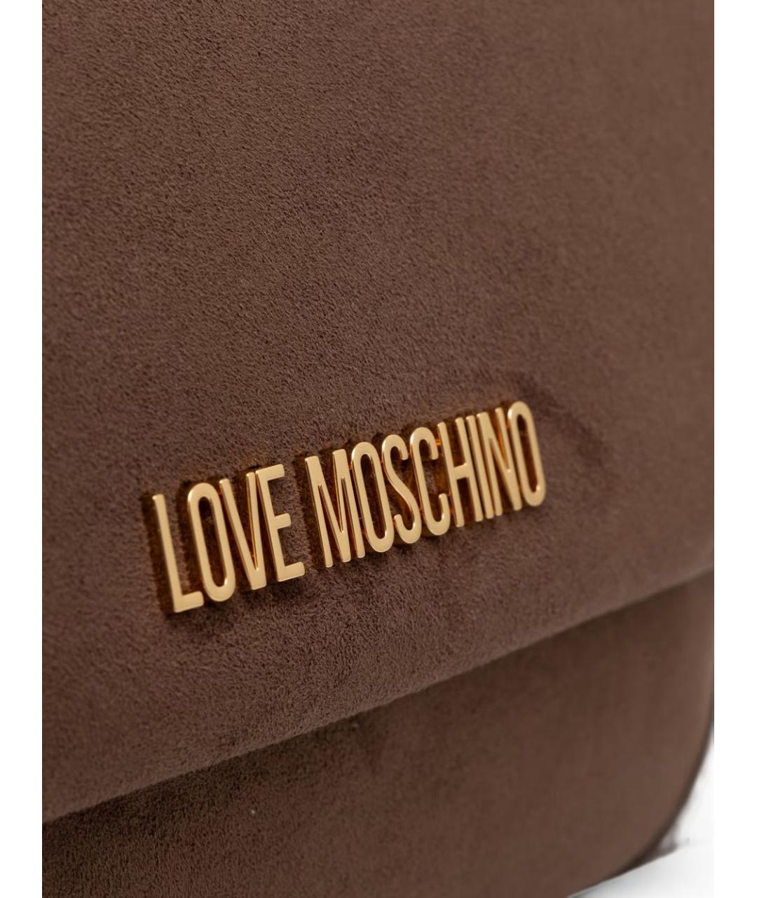 LOVE MOSCHINO Коричневая синтетическая сумка тоут, фото 3