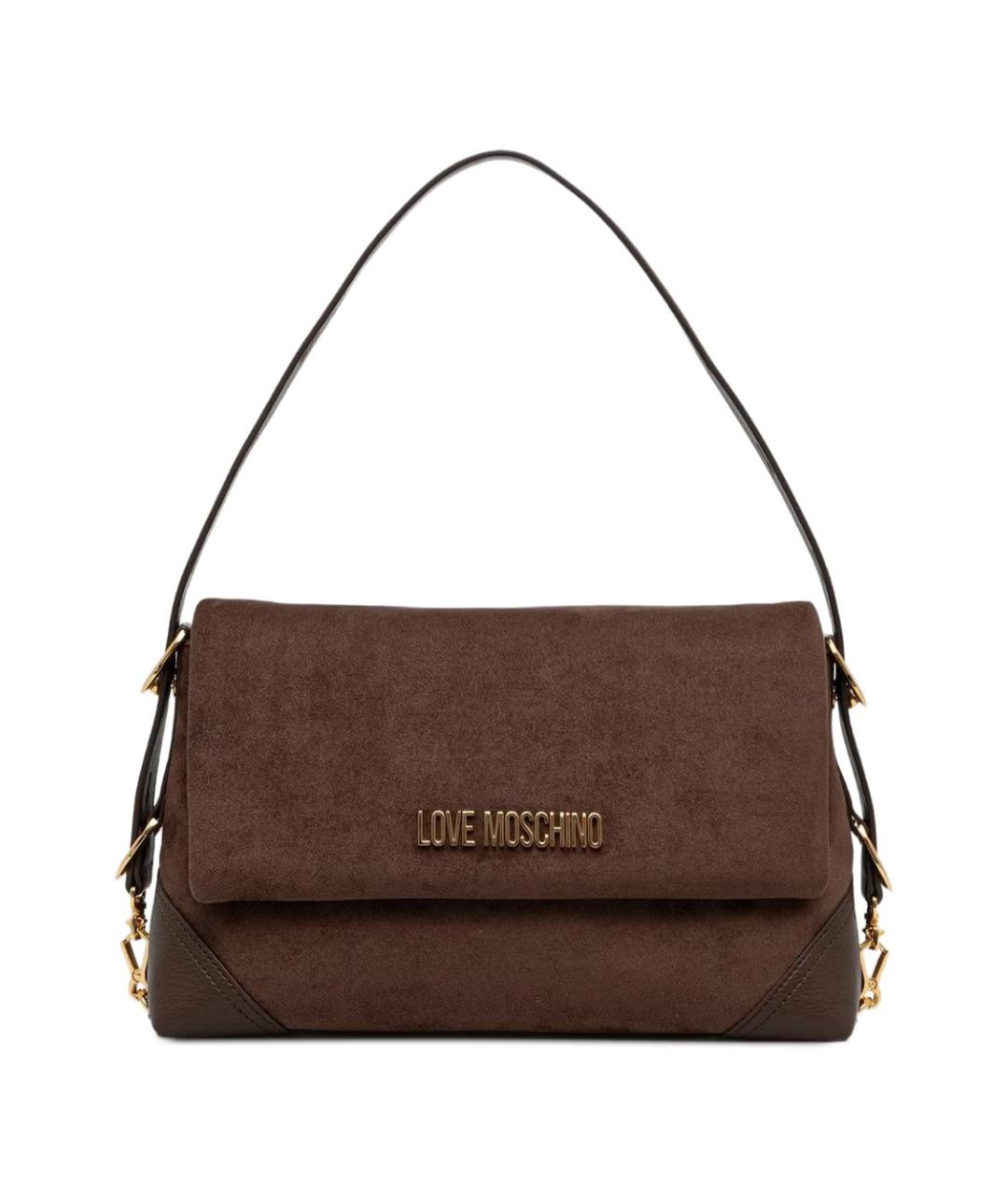 LOVE MOSCHINO Коричневая синтетическая сумка тоут, фото 1