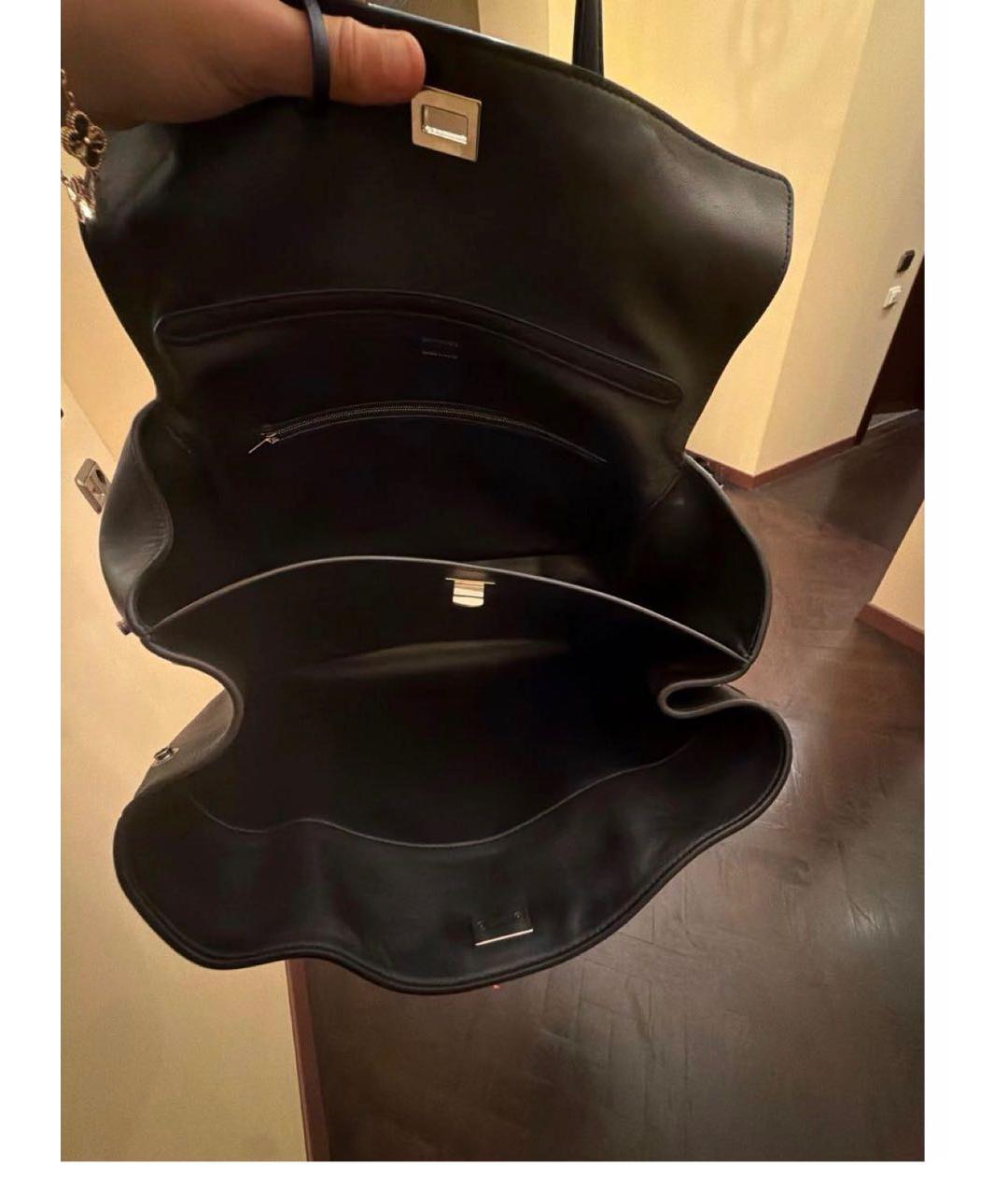 BALENCIAGA Черная кожаная сумка через плечо, фото 2