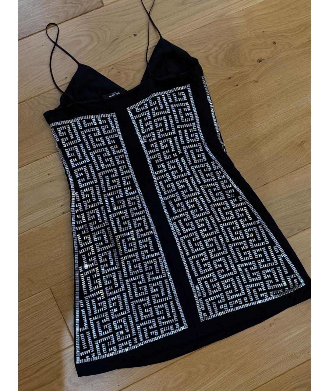 BALMAIN Черное ацетатное коктейльное платье, фото 2