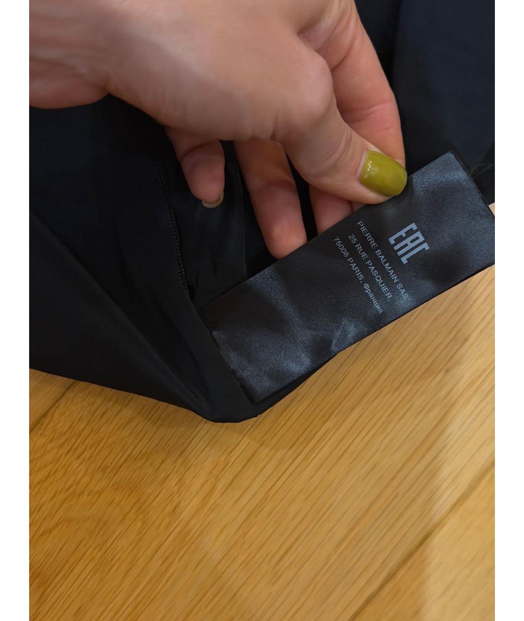 BALMAIN Черное ацетатное коктейльное платье, фото 5