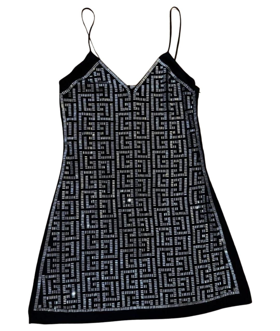 BALMAIN Черное ацетатное коктейльное платье, фото 1