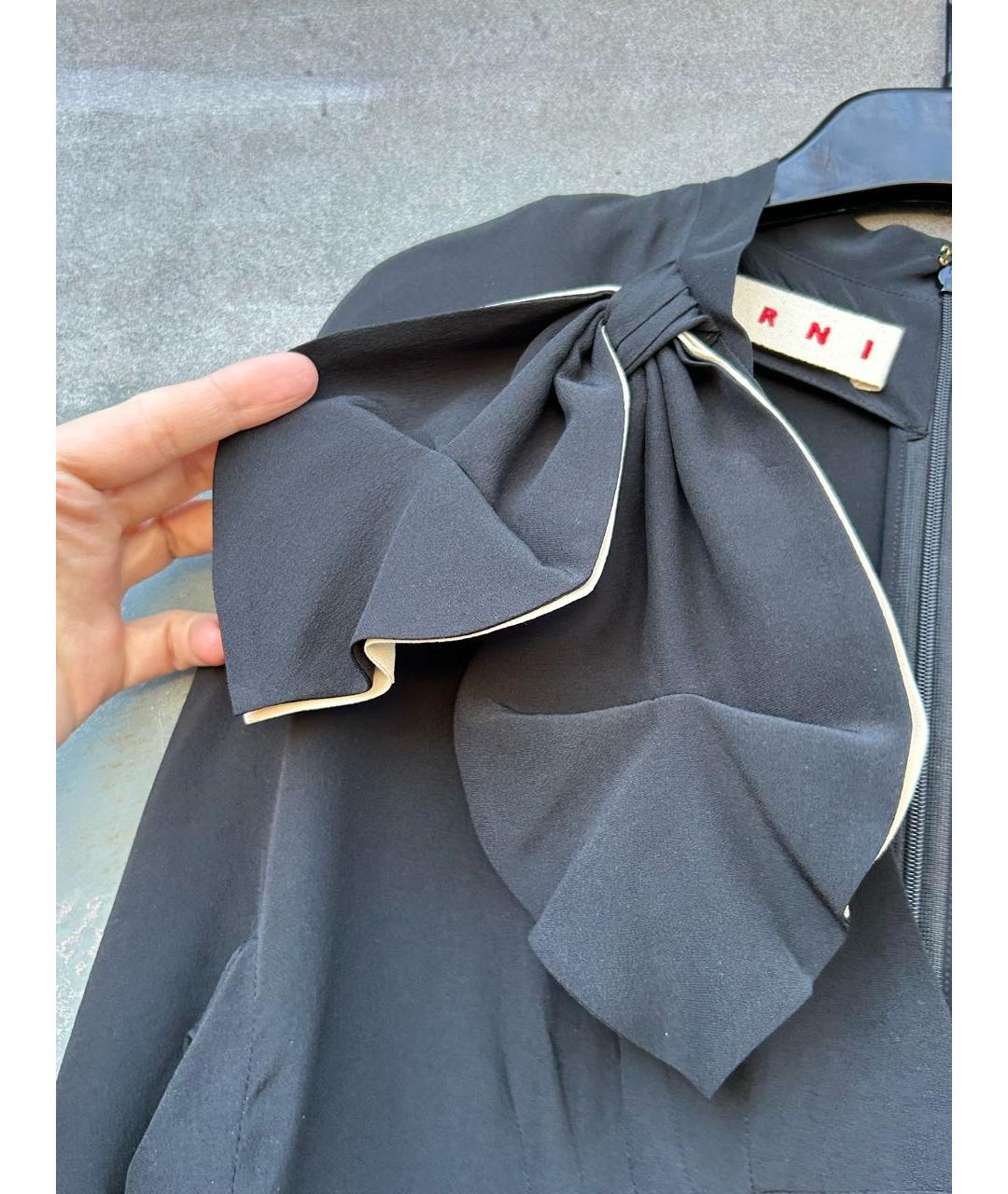 MARNI Черное шелковое платье, фото 7