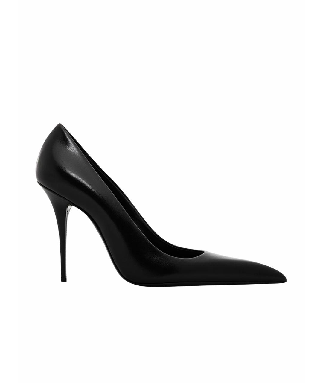 SAINT LAURENT Черные кожаные туфли, фото 1
