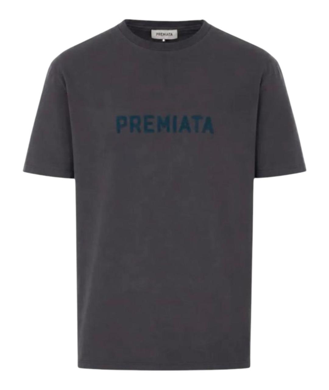 PREMIATA Антрацитовая хлопковая футболка, фото 1