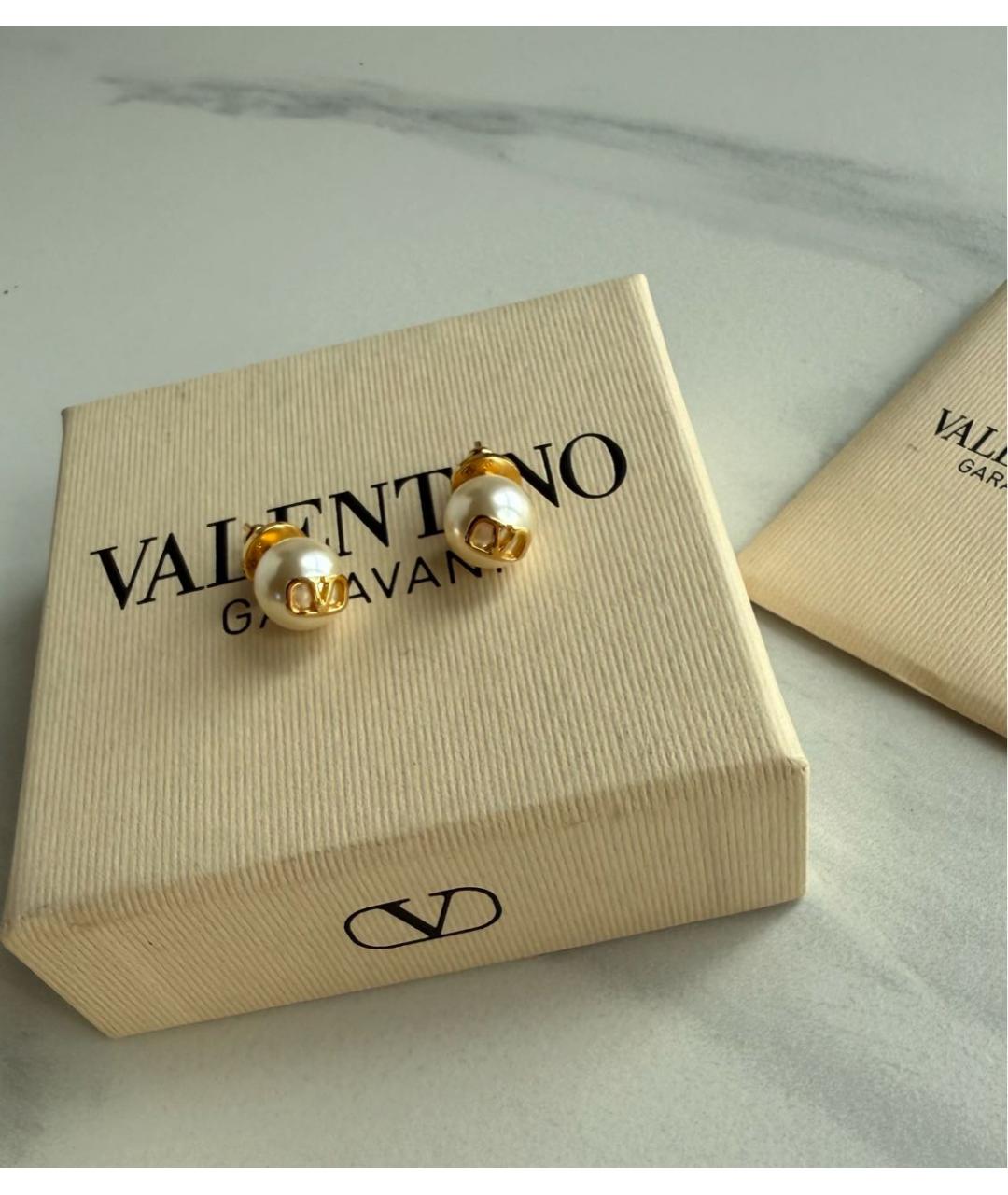 VALENTINO Белые латунные серьги, фото 3
