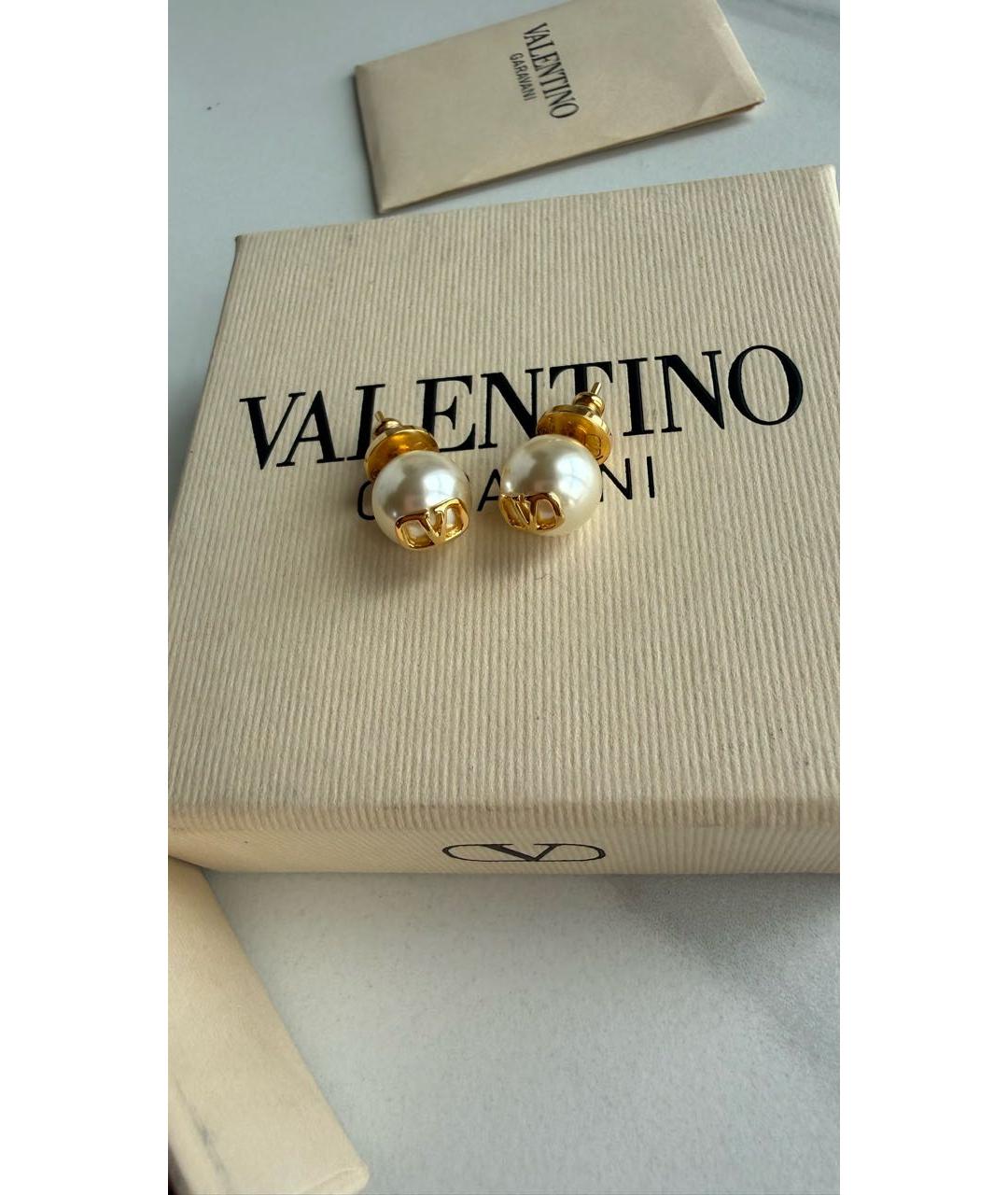 VALENTINO Белые латунные серьги, фото 5