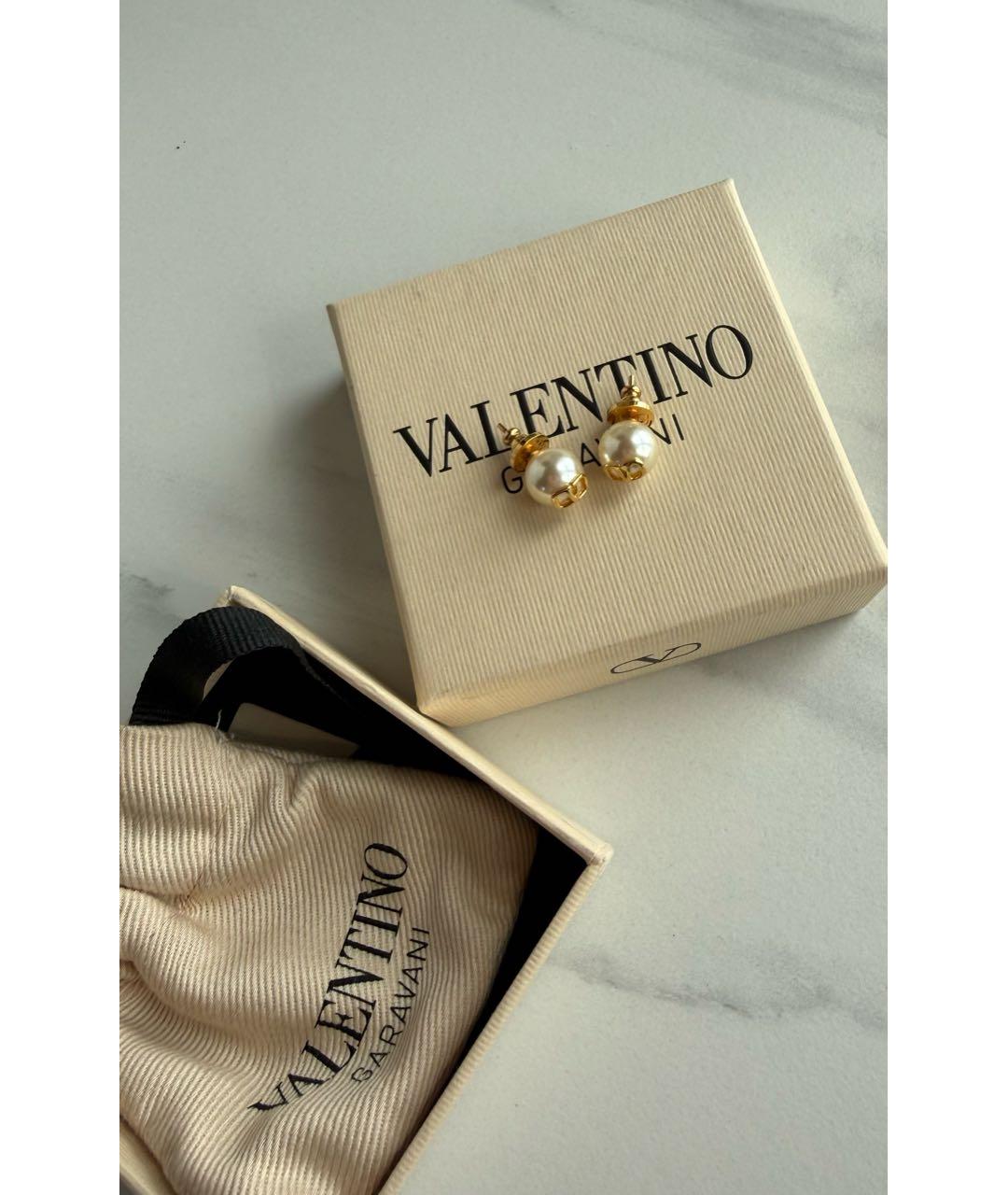 VALENTINO Белые латунные серьги, фото 4