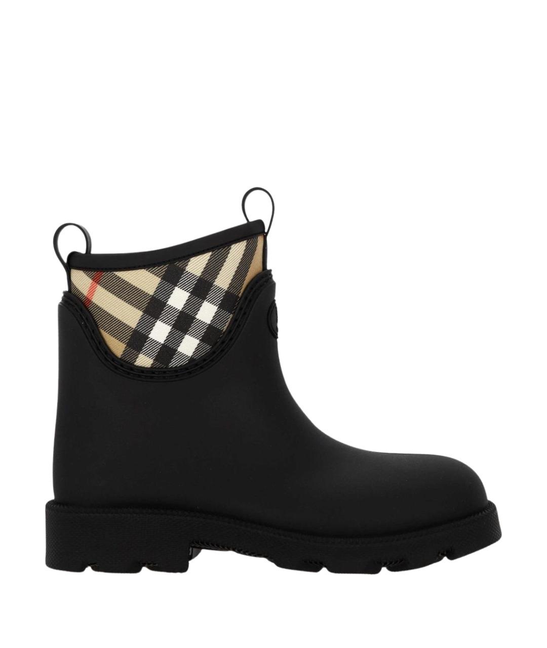 BURBERRY Черные резиновые сапоги, фото 1
