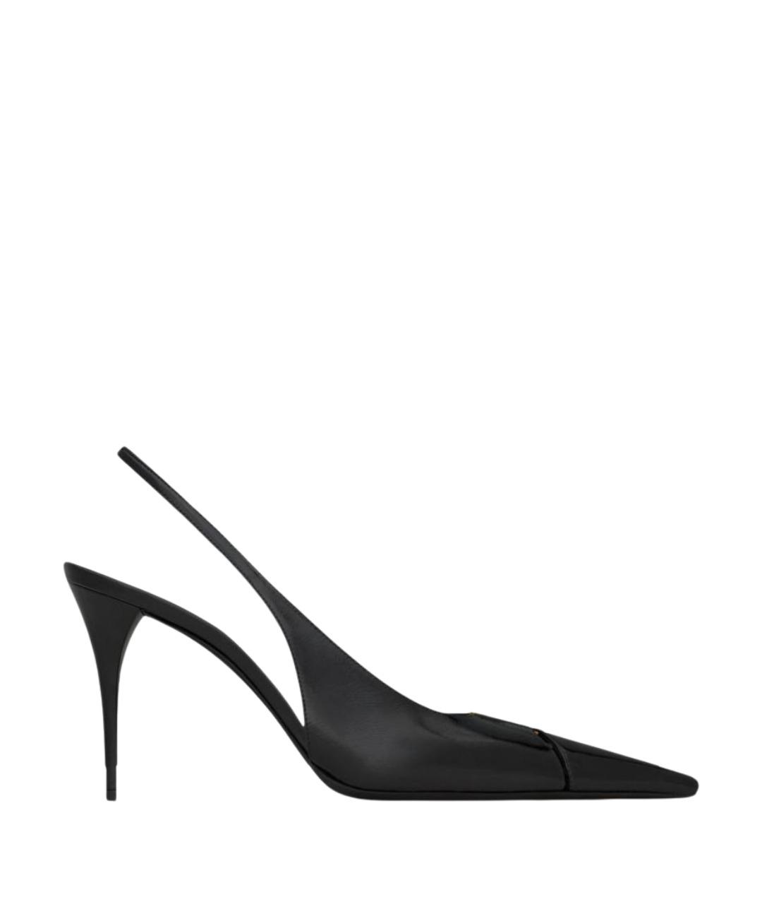 SAINT LAURENT Черные кожаные туфли, фото 1