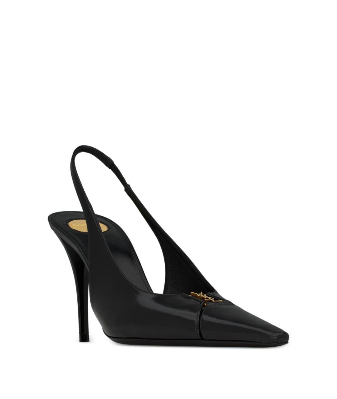 SAINT LAURENT Черные кожаные туфли, фото 2