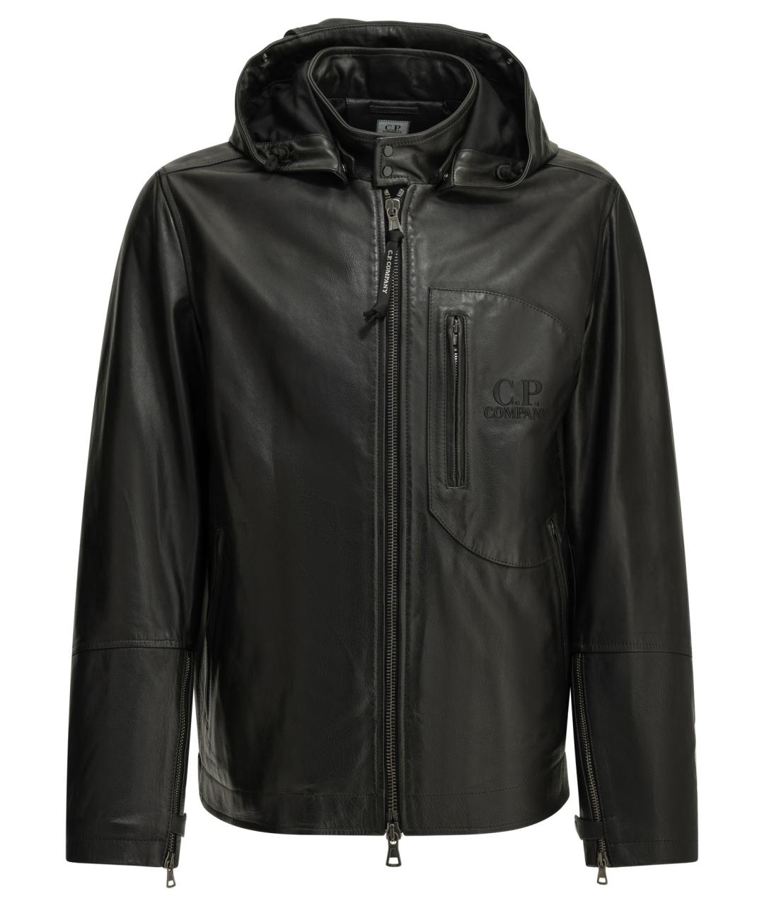 CP COMPANY Черная кожаная куртка, фото 1