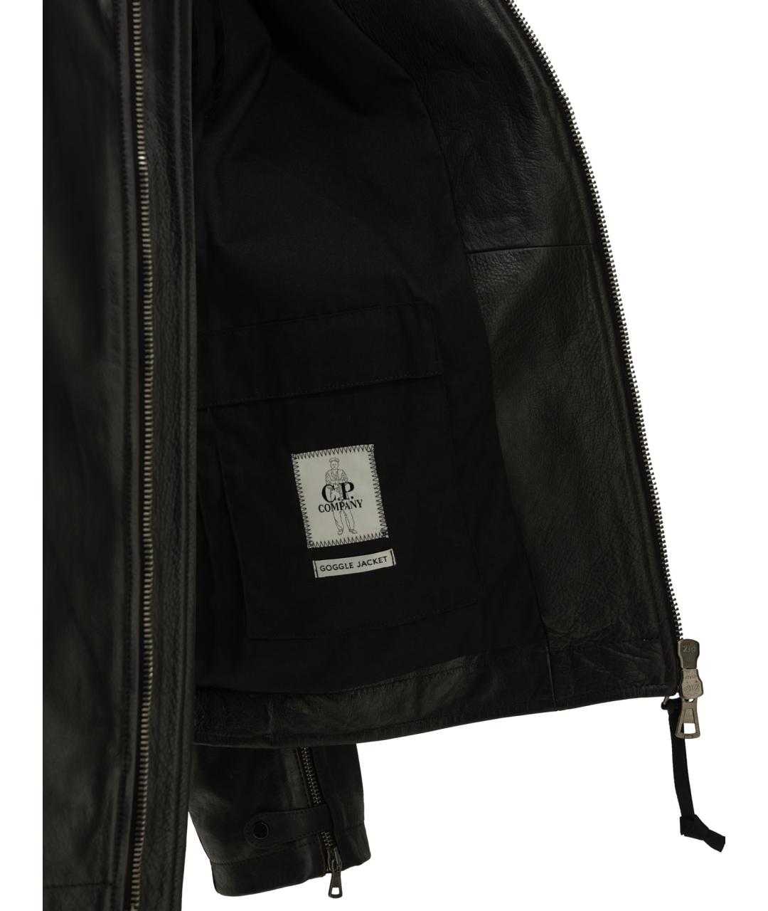 CP COMPANY Черная кожаная куртка, фото 4