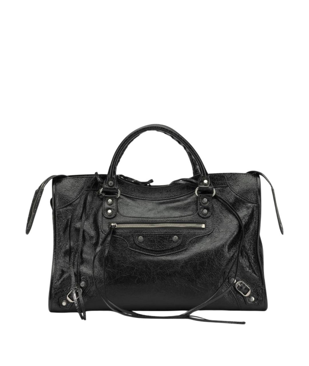 BALENCIAGA Черная кожаная сумка тоут, фото 1