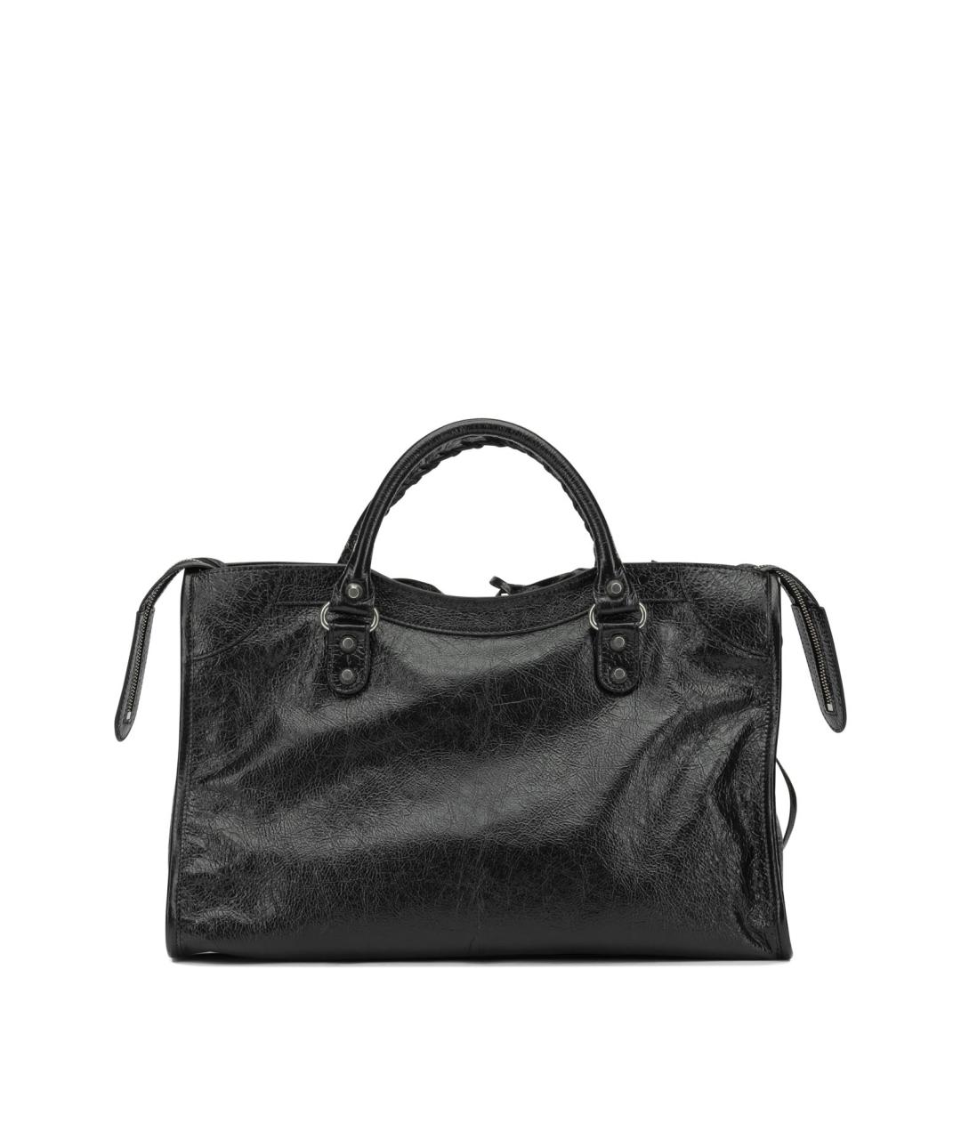 BALENCIAGA Черная кожаная сумка тоут, фото 3