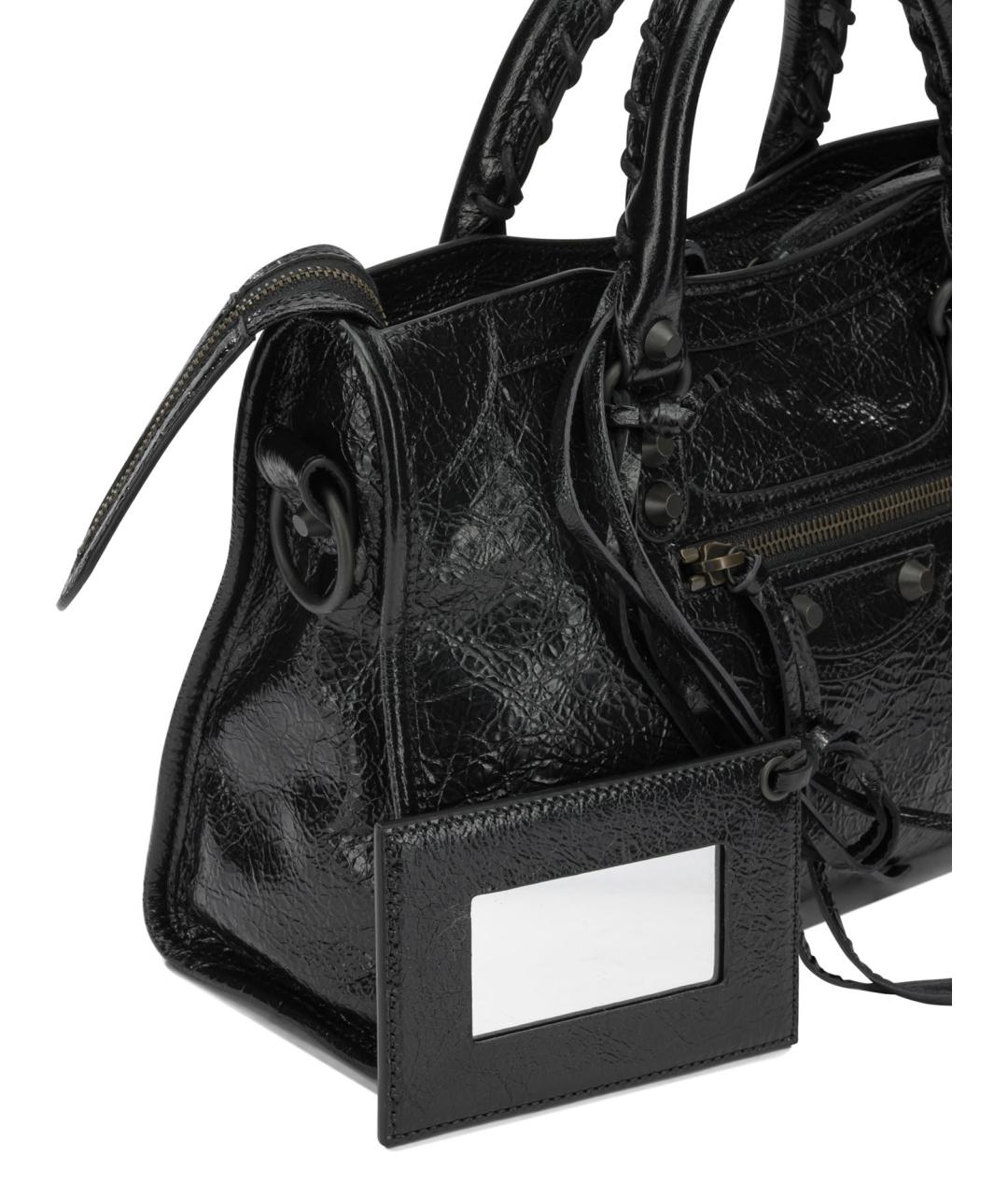 BALENCIAGA Черная кожаная сумка тоут, фото 4