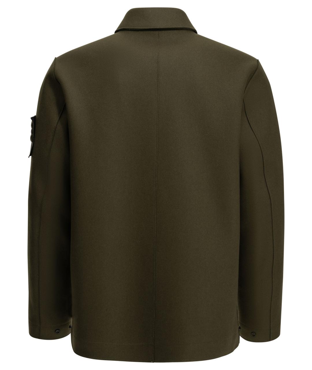 STONE ISLAND Зеленая шерстяная куртка, фото 2