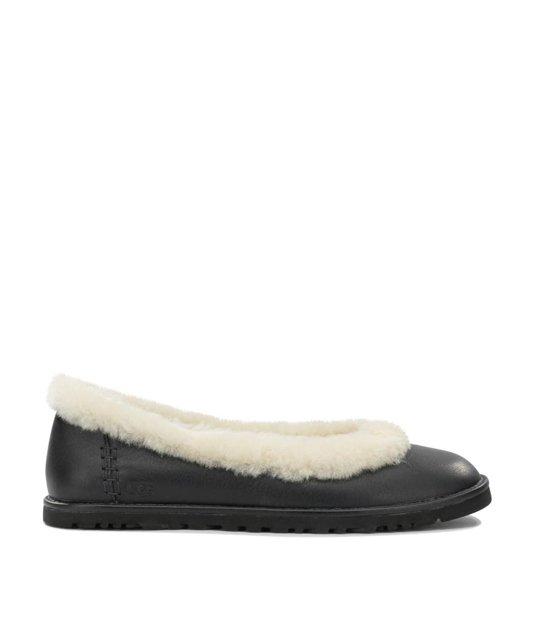 UGG Черные кожаные балетки, фото 6