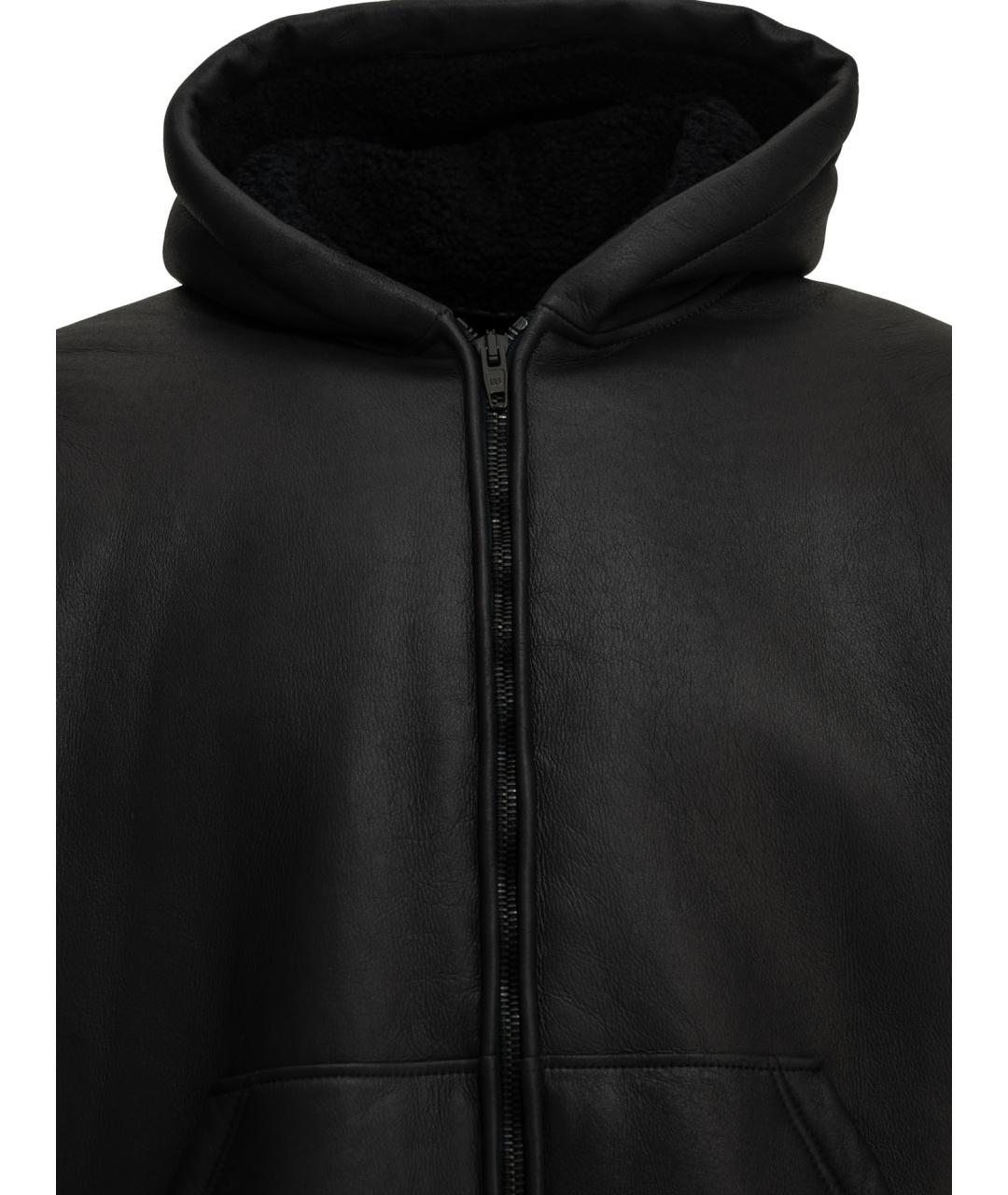 BALENCIAGA Черная кожаная куртка, фото 3