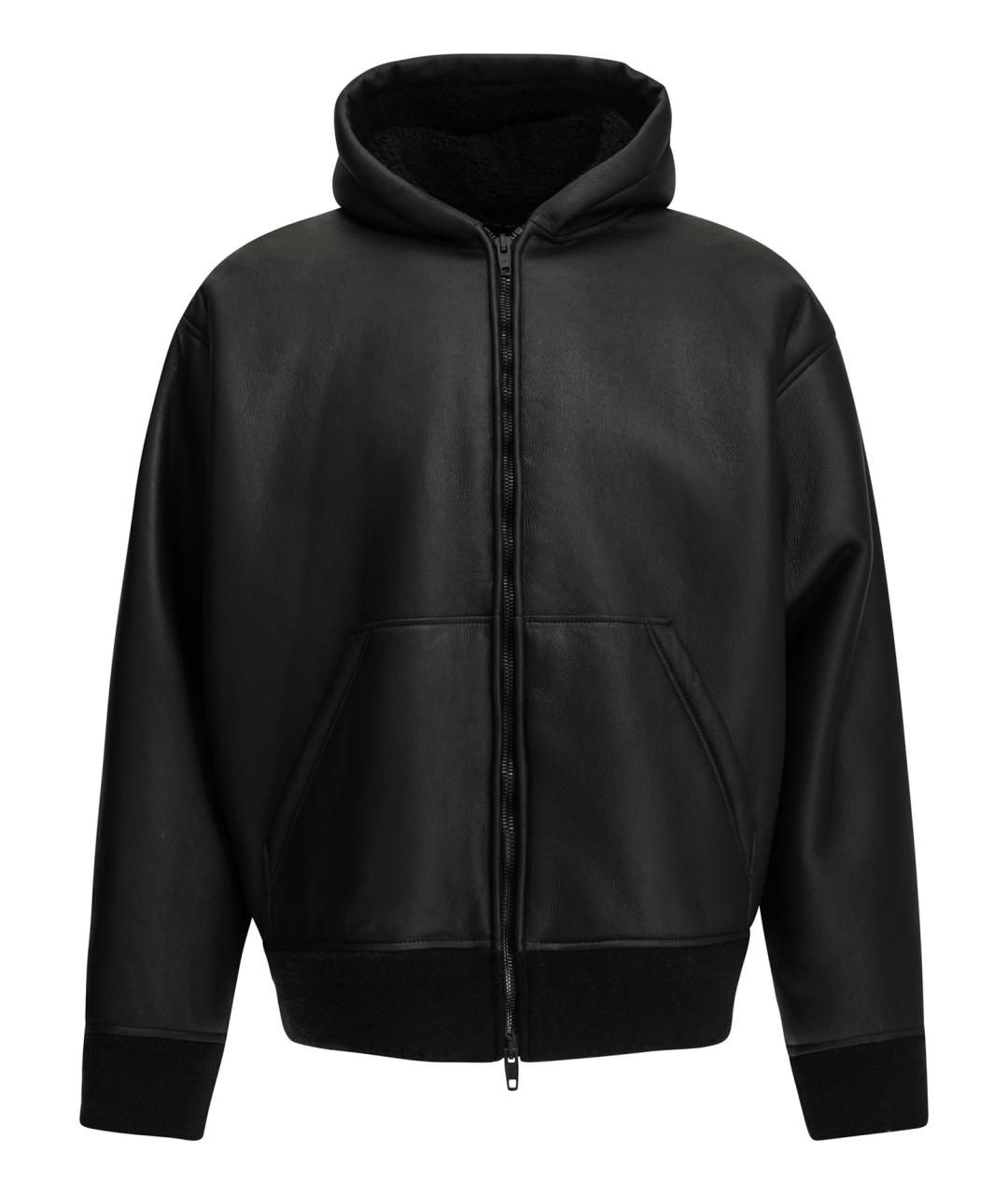 BALENCIAGA Черная кожаная куртка, фото 1