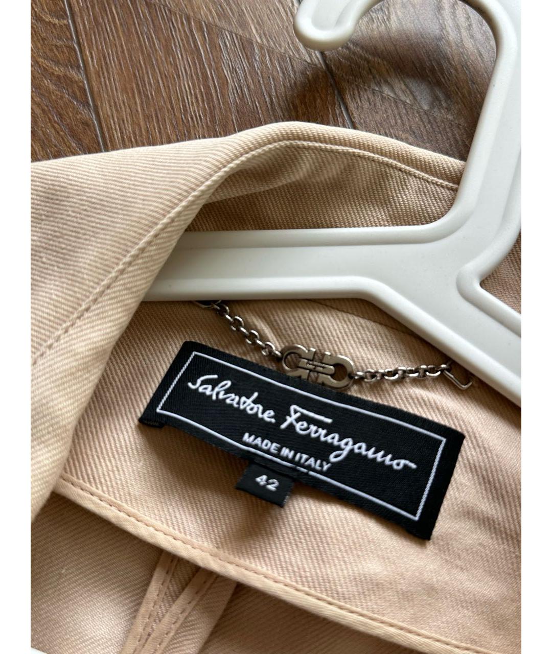 FERRAGAMO Бежевая куртка, фото 4