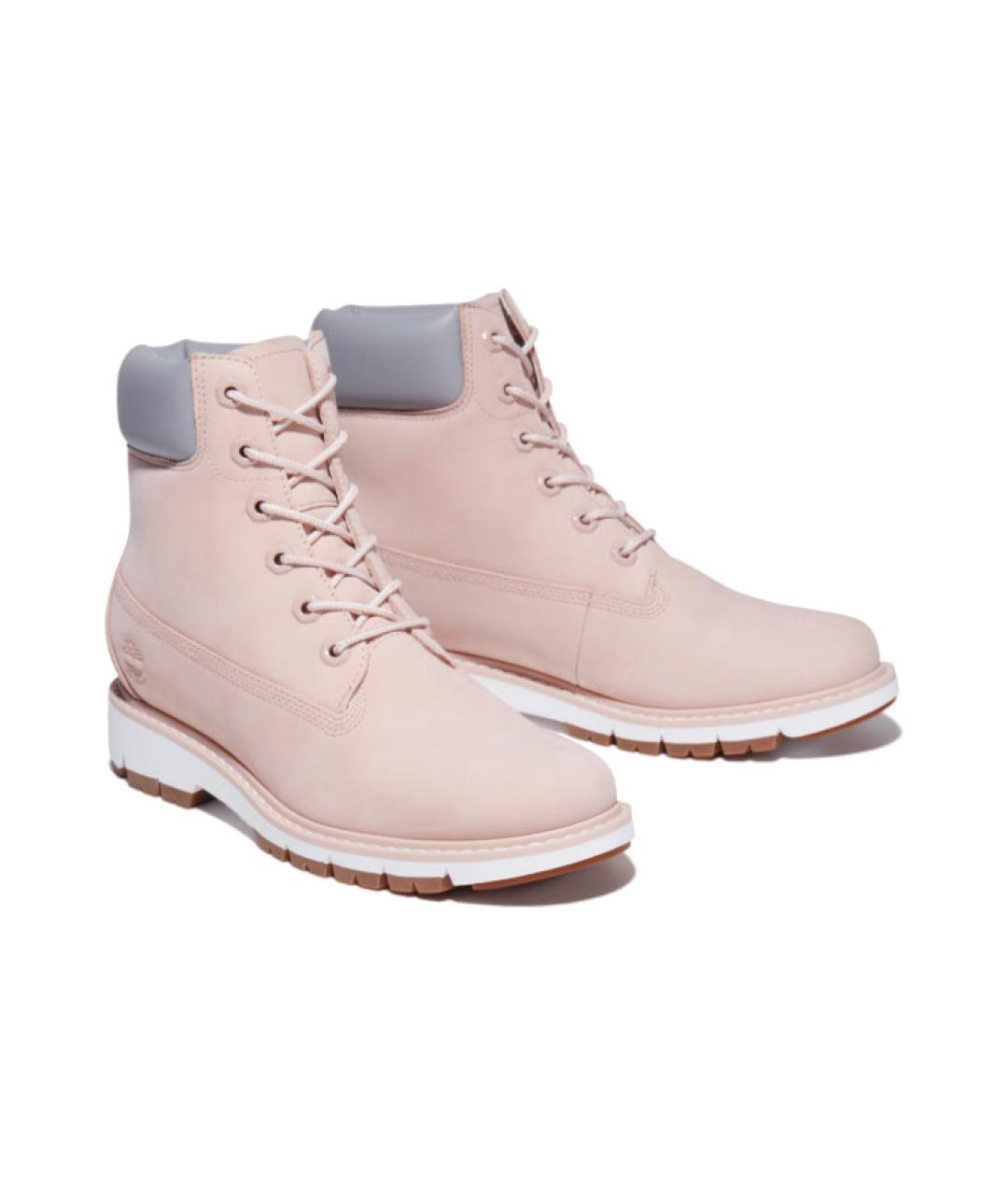 TIMBERLAND Розовые нубуковые ботинки, фото 2