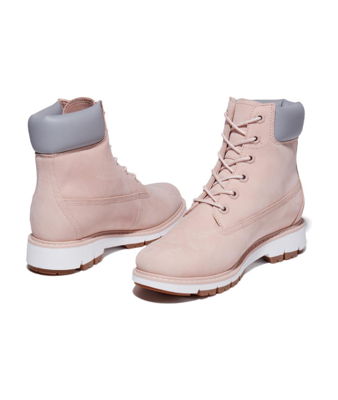 TIMBERLAND Розовые нубуковые ботинки, фото 3
