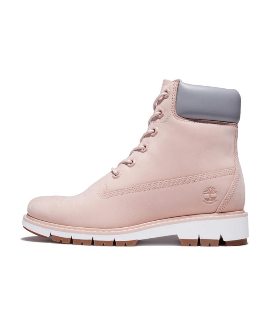 TIMBERLAND Розовые нубуковые ботинки, фото 5