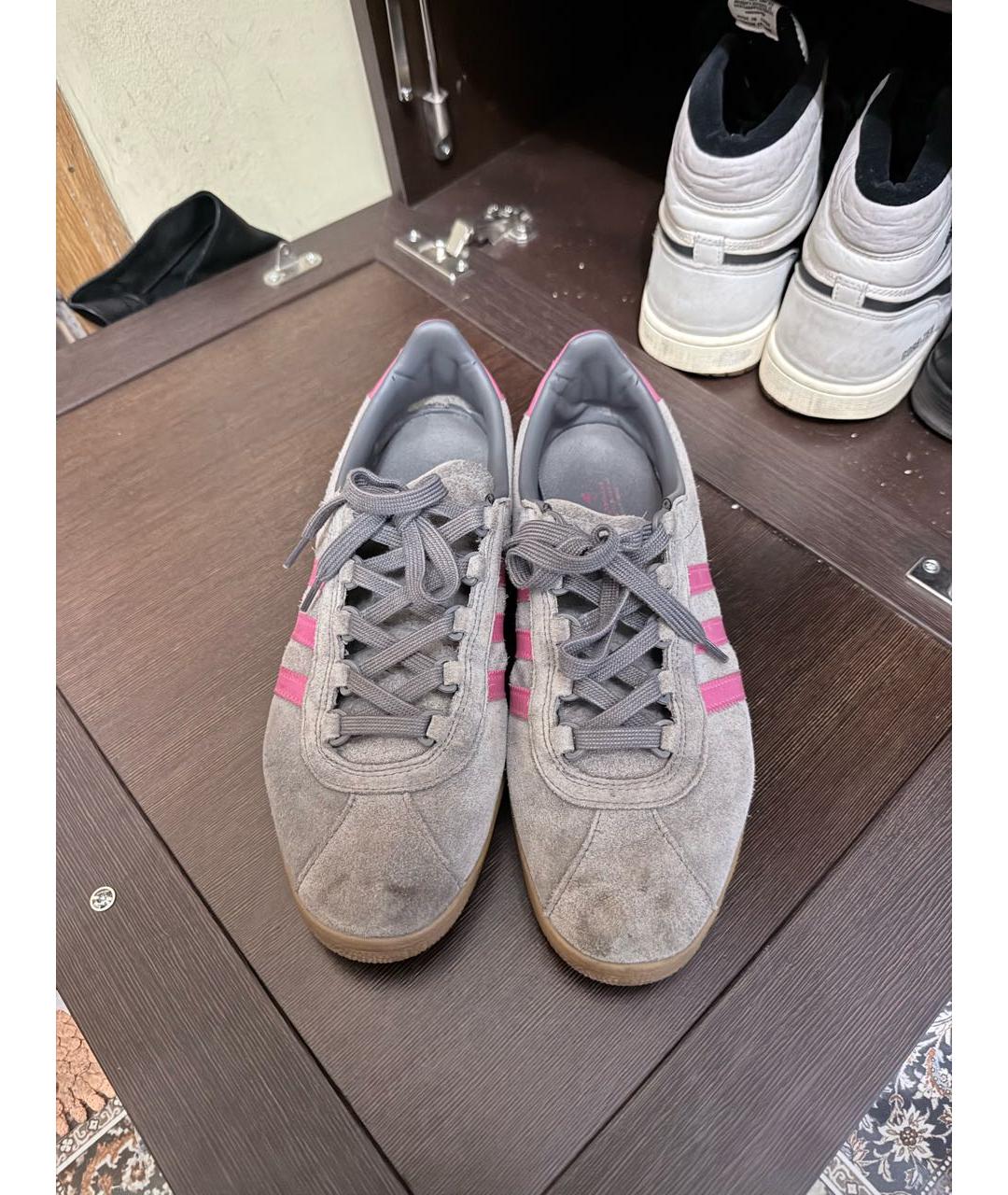 ADIDAS Серые замшевые низкие кроссовки / кеды, фото 2