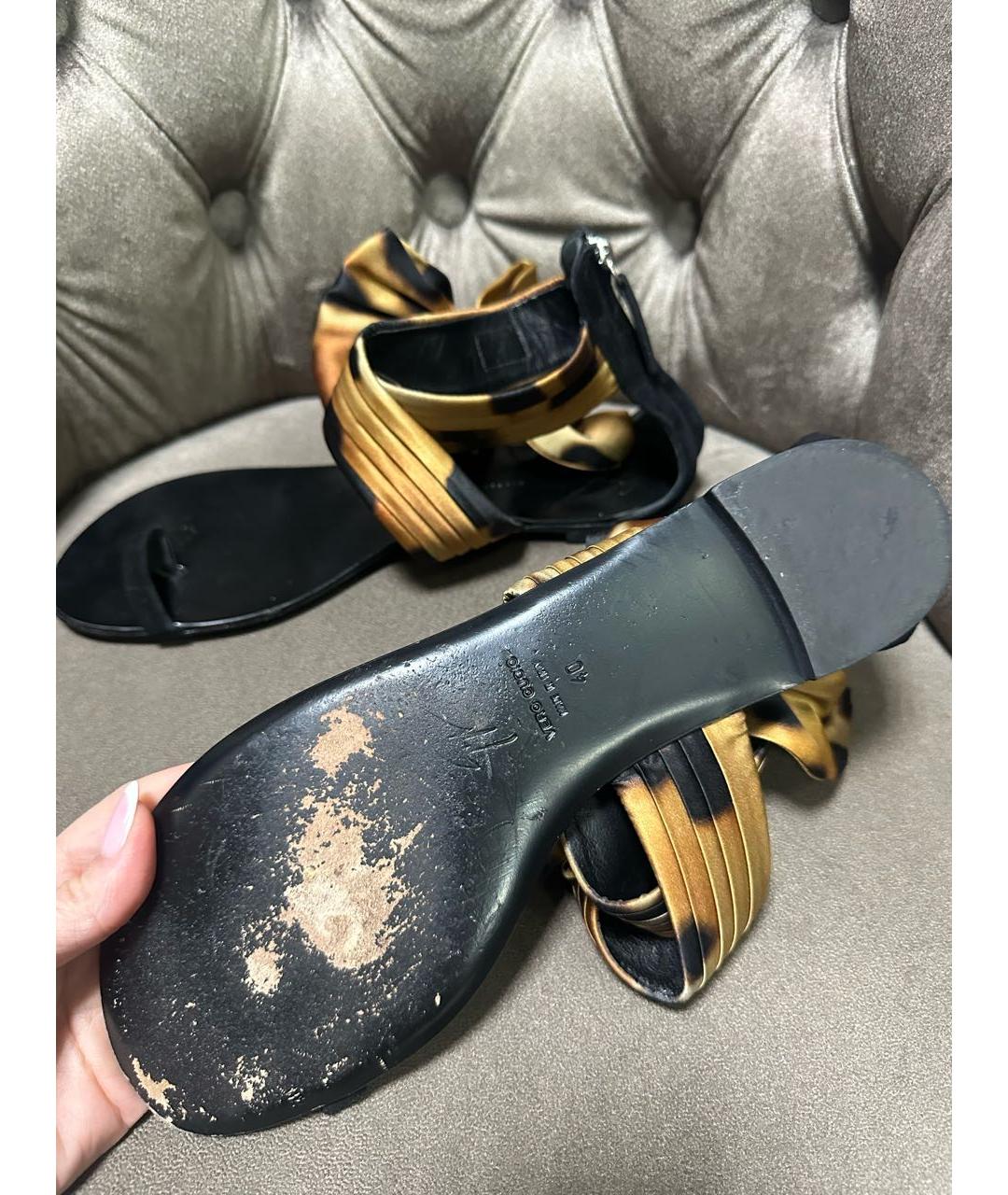 GIUSEPPE ZANOTTI DESIGN Черные замшевые босоножки, фото 4