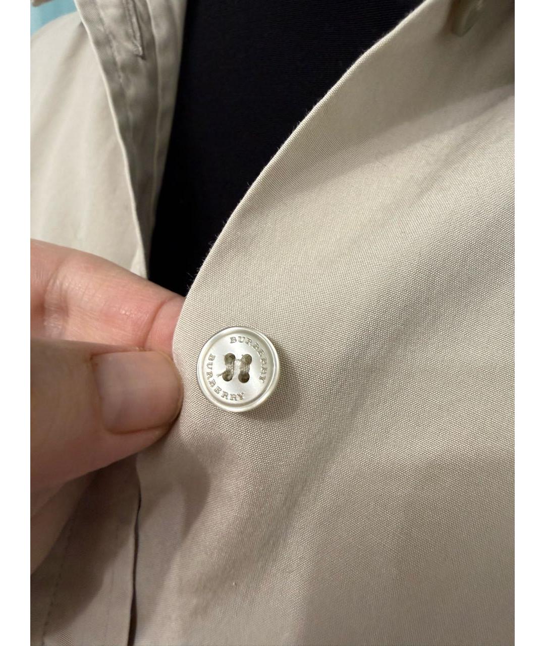 BURBERRY Бежевая хлопковая рубашка, фото 3