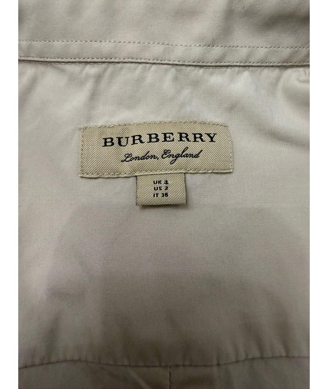 BURBERRY Бежевая хлопковая рубашка, фото 7