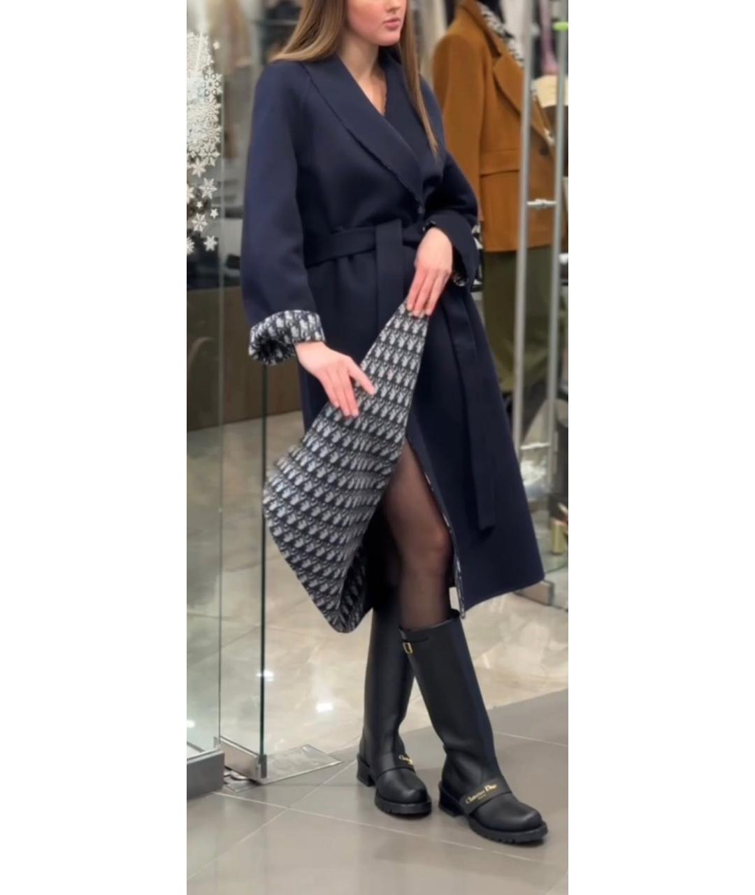 CHRISTIAN DIOR Темно-синее шерстяное пальто, фото 4