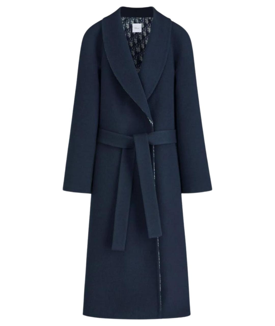CHRISTIAN DIOR Темно-синее шерстяное пальто, фото 1